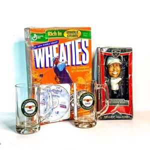 Tiger Wood Wheaties Box with Golf Memorabilia
